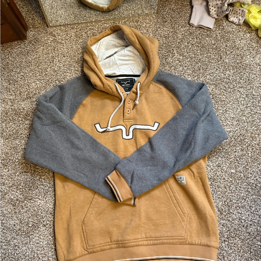 Kimes Ranch Tan Hoodie with Logo